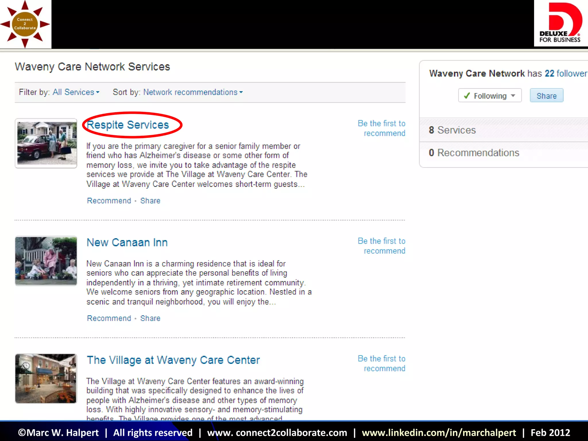 ©Marc W. Halpert | All rights reserved | www. connect2collaborate.com | www.linkedin.com/in/marchalpert | Feb 2012
 