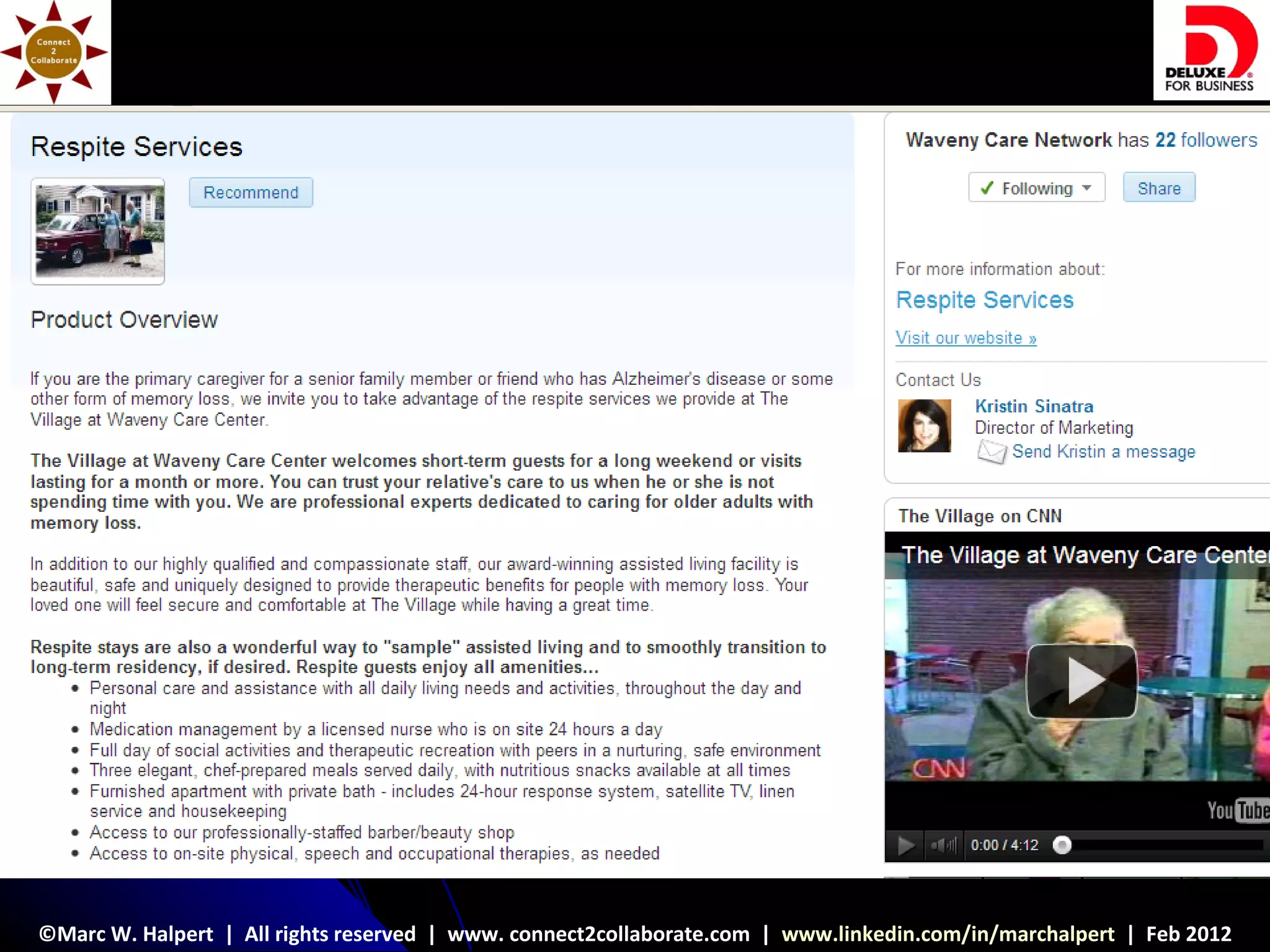©Marc W. Halpert | All rights reserved | www. connect2collaborate.com | www.linkedin.com/in/marchalpert | Feb 2012
 
