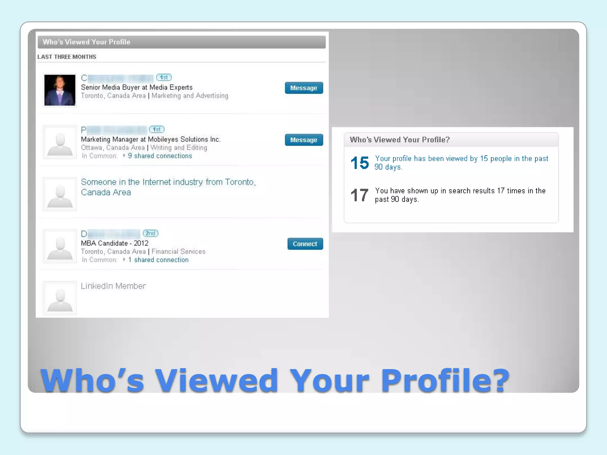 Who’s Viewed Your Profile?
 