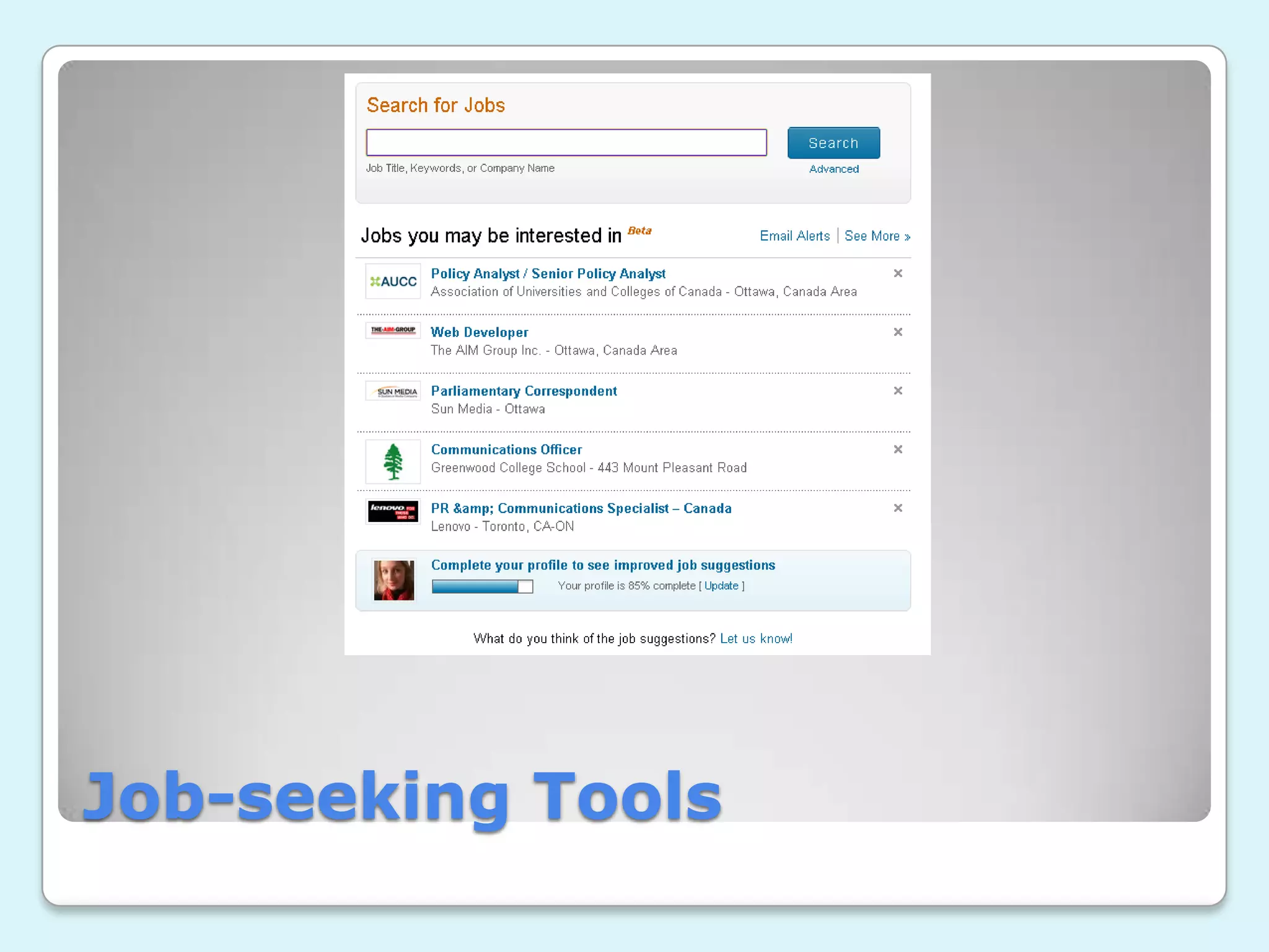 Job-seeking Tools
 
