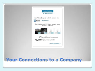 Your Connections to a Company
 