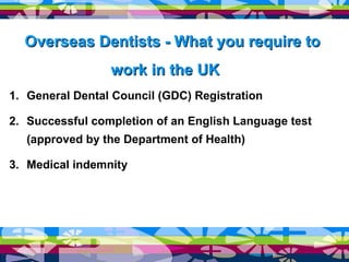 Gdc Register IDH Dental Recruitment Presentation | PPT