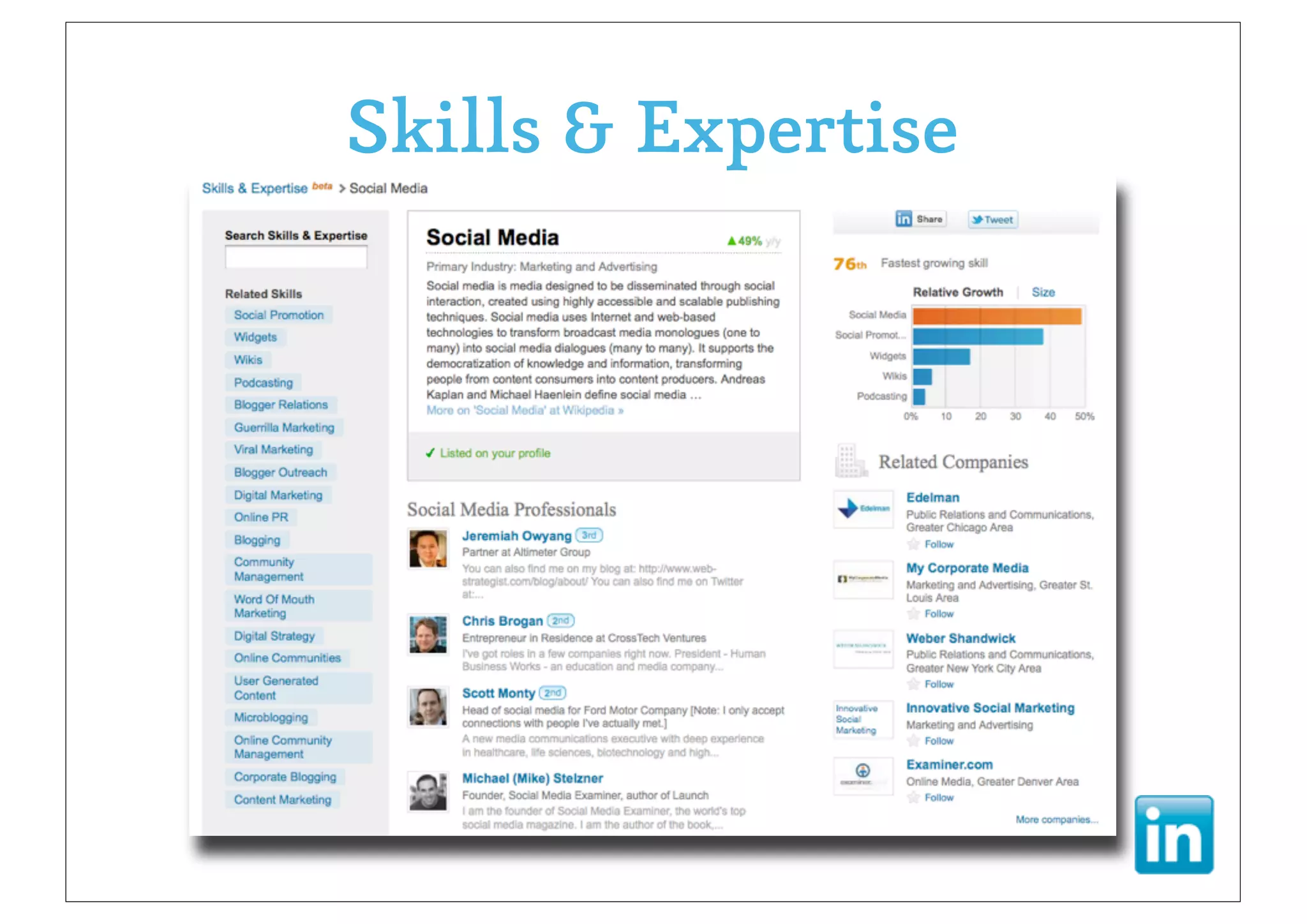 Skills & Expertise
 