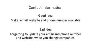 LinkedIn Good Ideas & Bad | PPTX