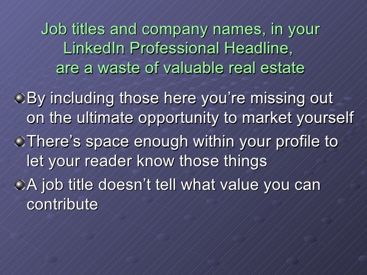 best linked in headline for hospitality