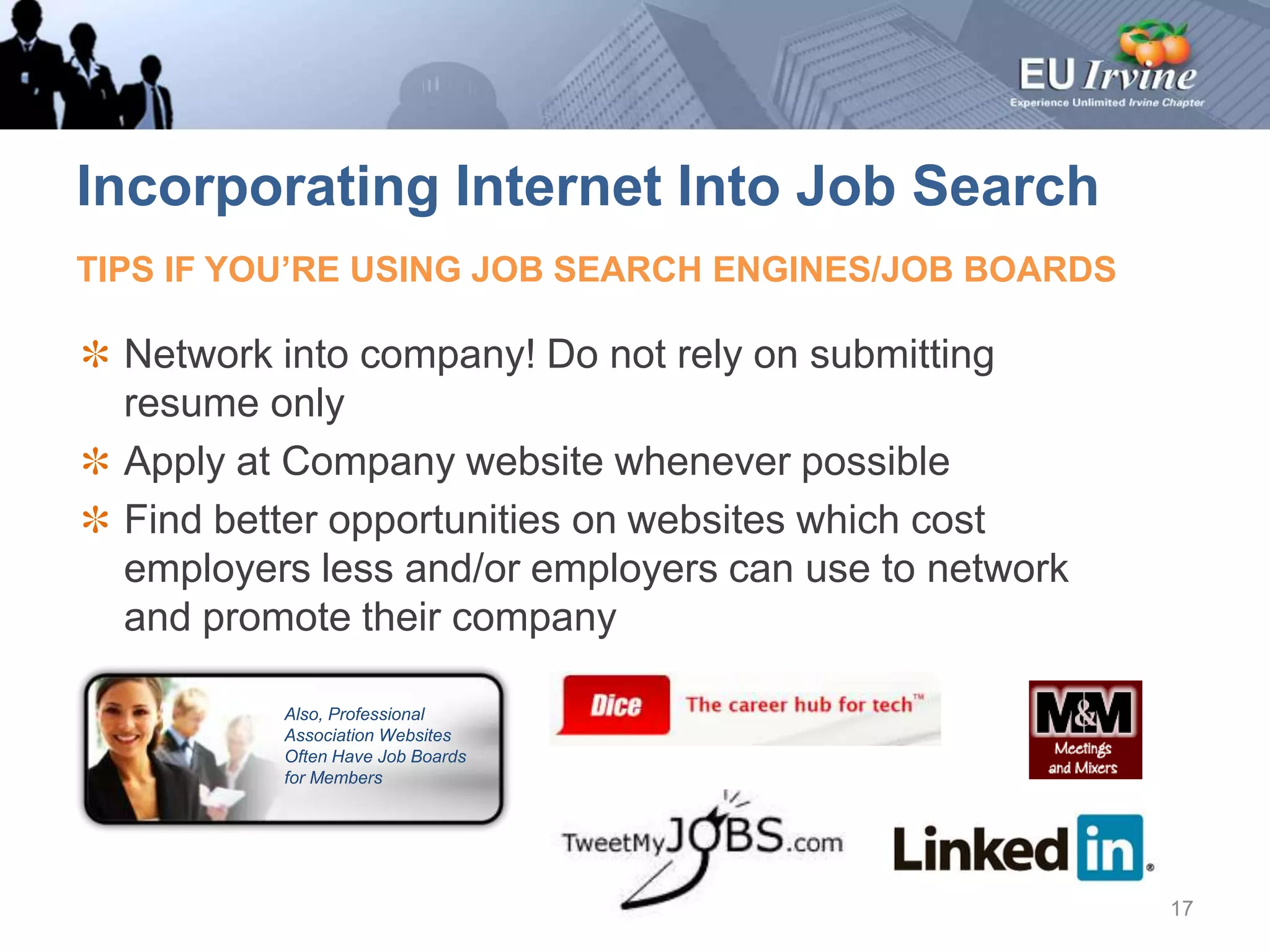 Company Research & Interview PreparationUse companies and groups searches to look for contacts leading to target companies13This is the company search screen.