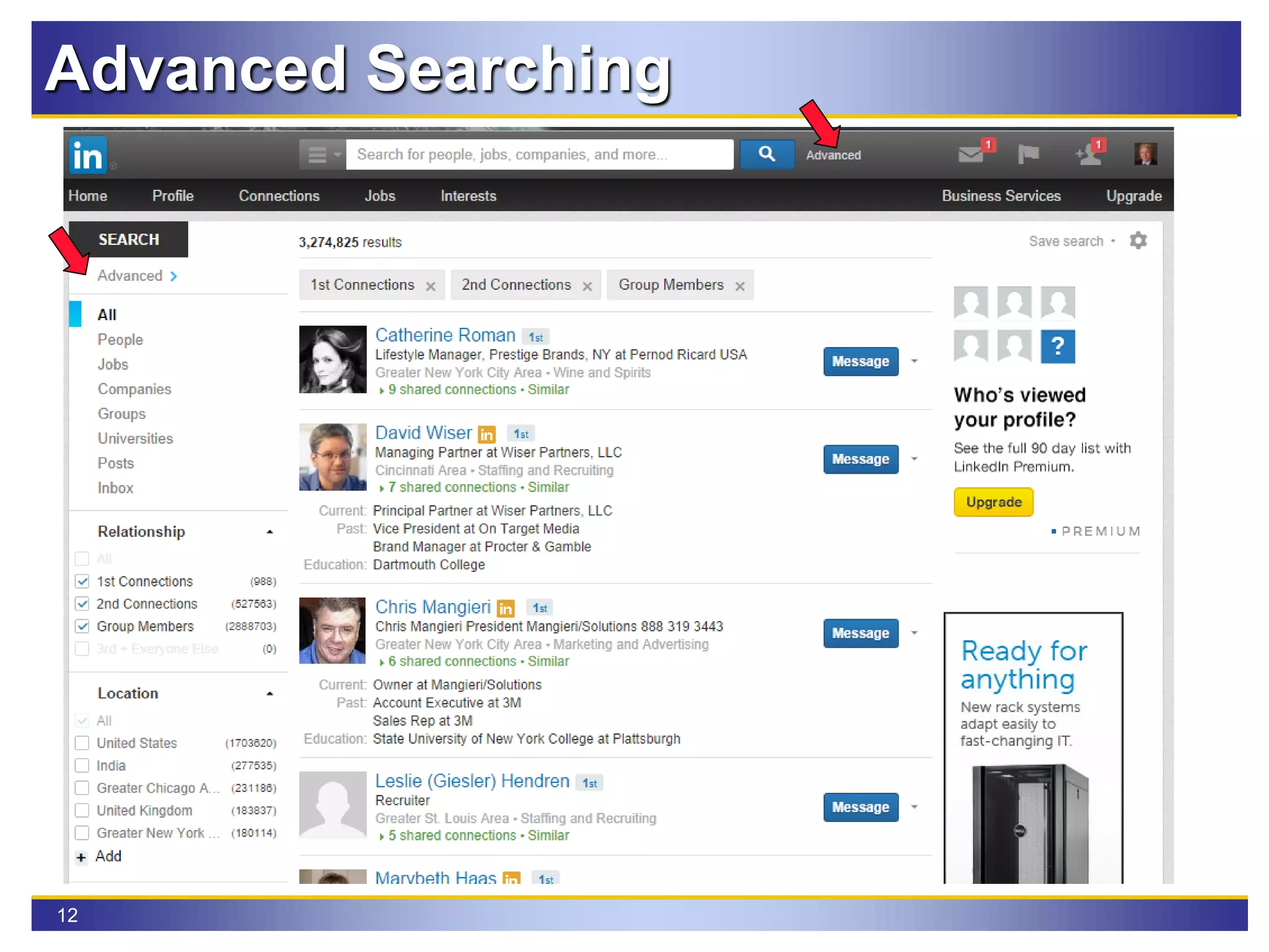 12
Advanced Searching
 