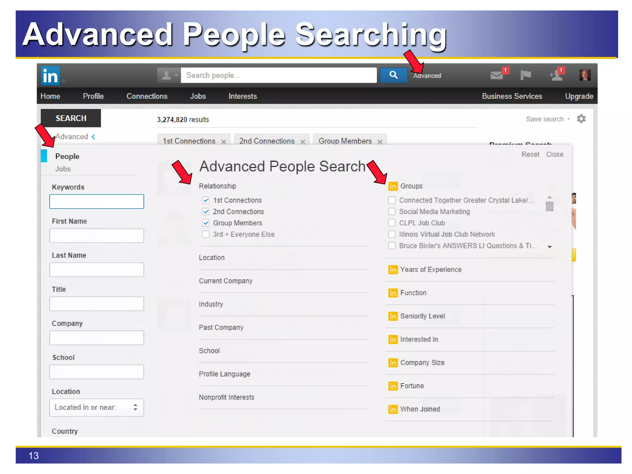 13
Advanced People Searching
 