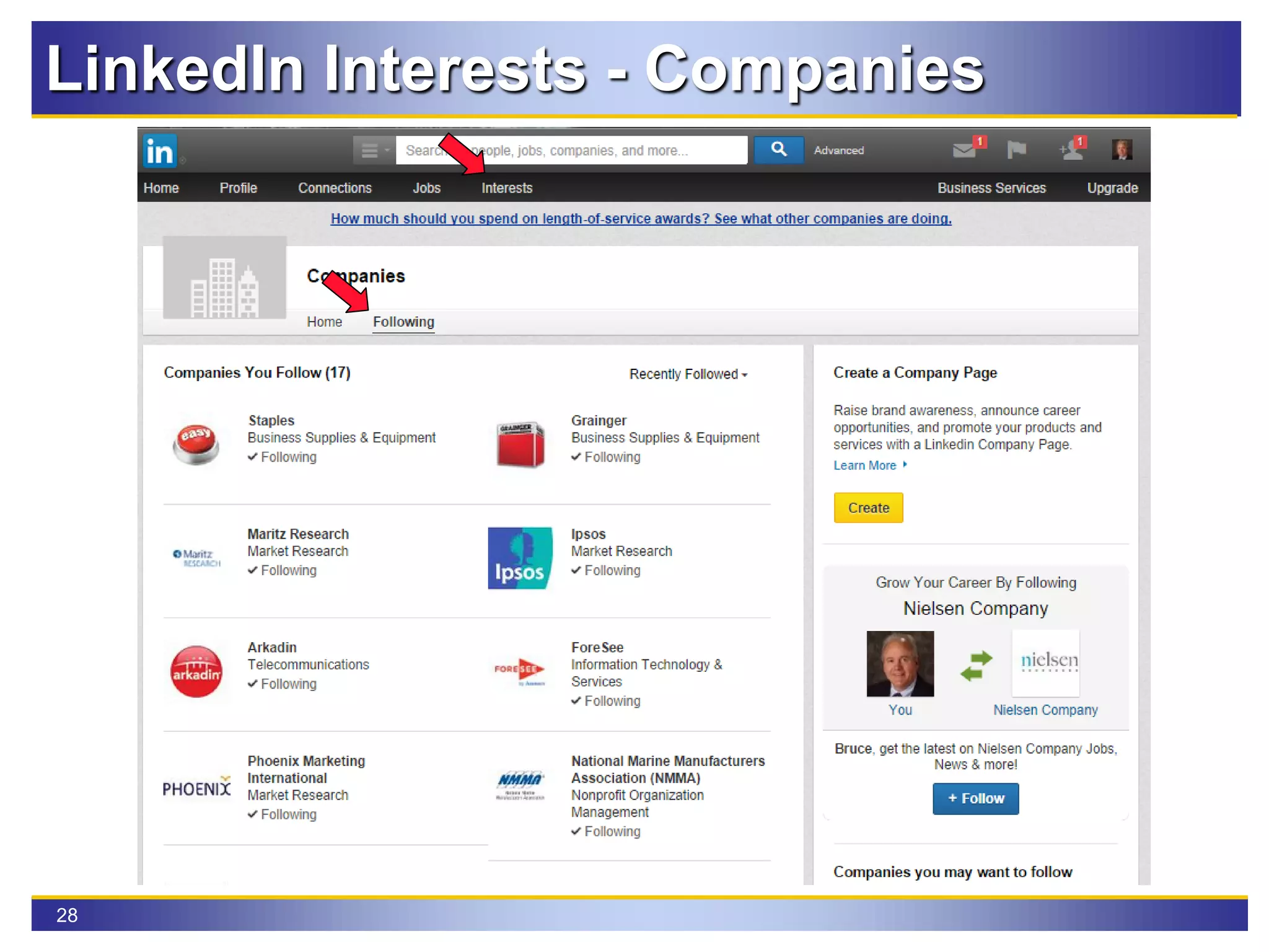28
LinkedIn Interests - Companies
 