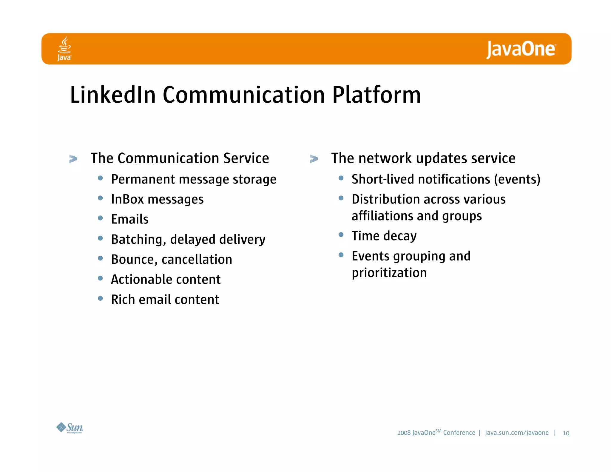 LinkedIn Communication Architecture