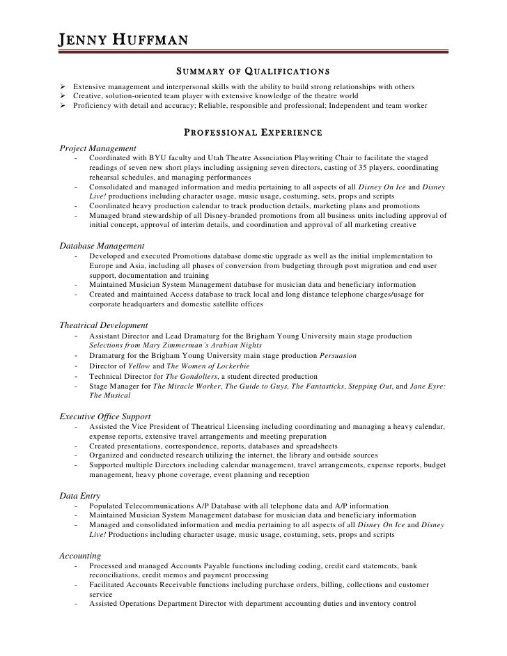 jenny huffman full resume 2012