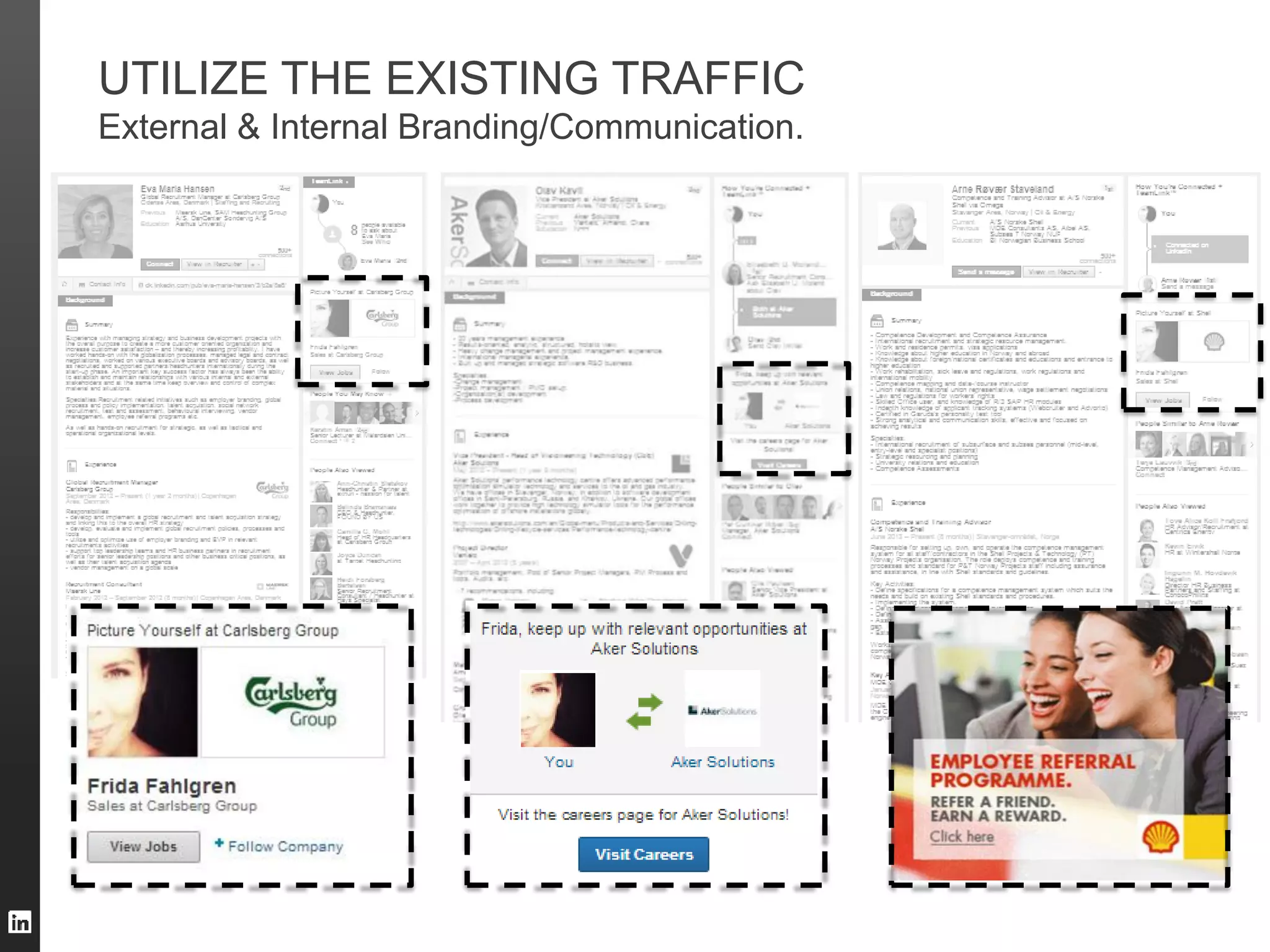 UTILIZE THE EXISTING TRAFFIC
External & Internal Branding/Communication.

 