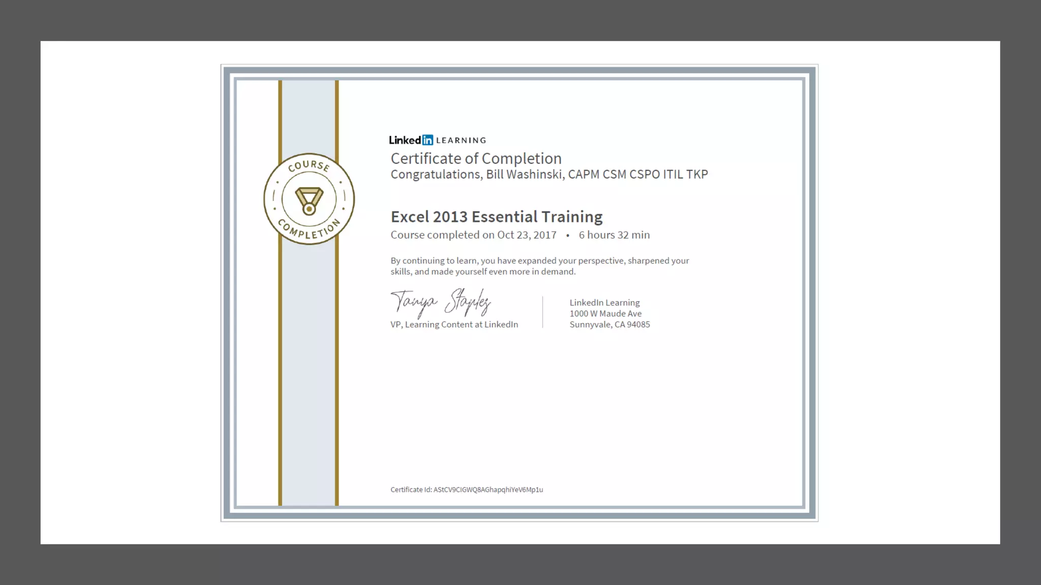 LinkedIn Learning Certificates of Completion - Skills | PPT
