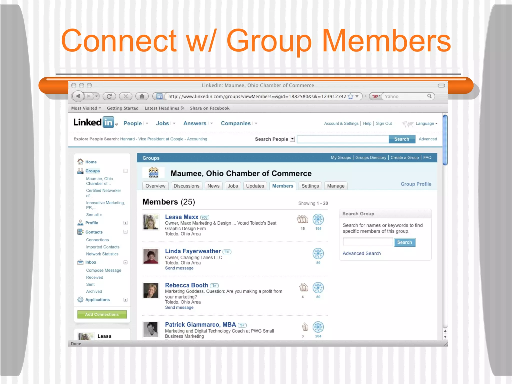 Connect w/ Group Members 
