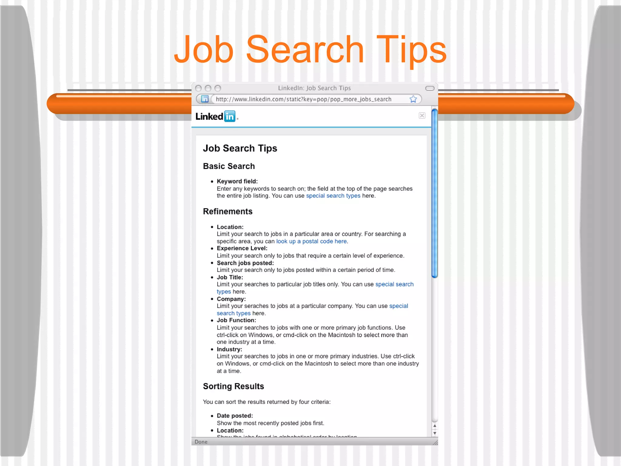Job Search Tips 