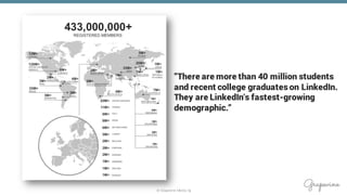 © Grapevine Media Oy
”There are more than 40 million students
and recent college graduates on LinkedIn.
They are LinkedIn's fastest-growing
demographic.”
 