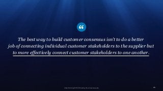 ​ The best way to build customer consensus isn’t to do a better
job of connecting individual customer stakeholders to the ...