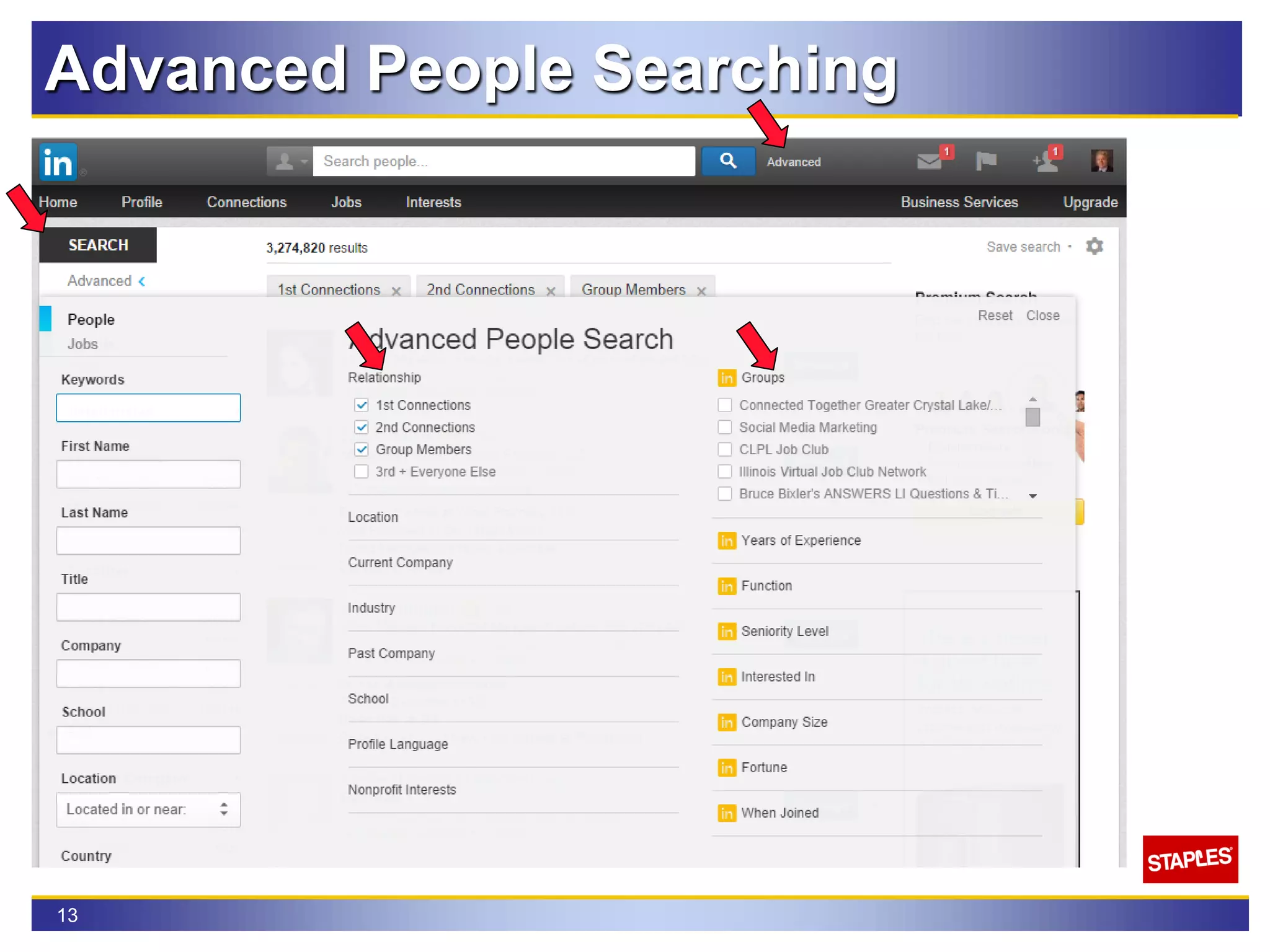 13
Advanced People Searching
 