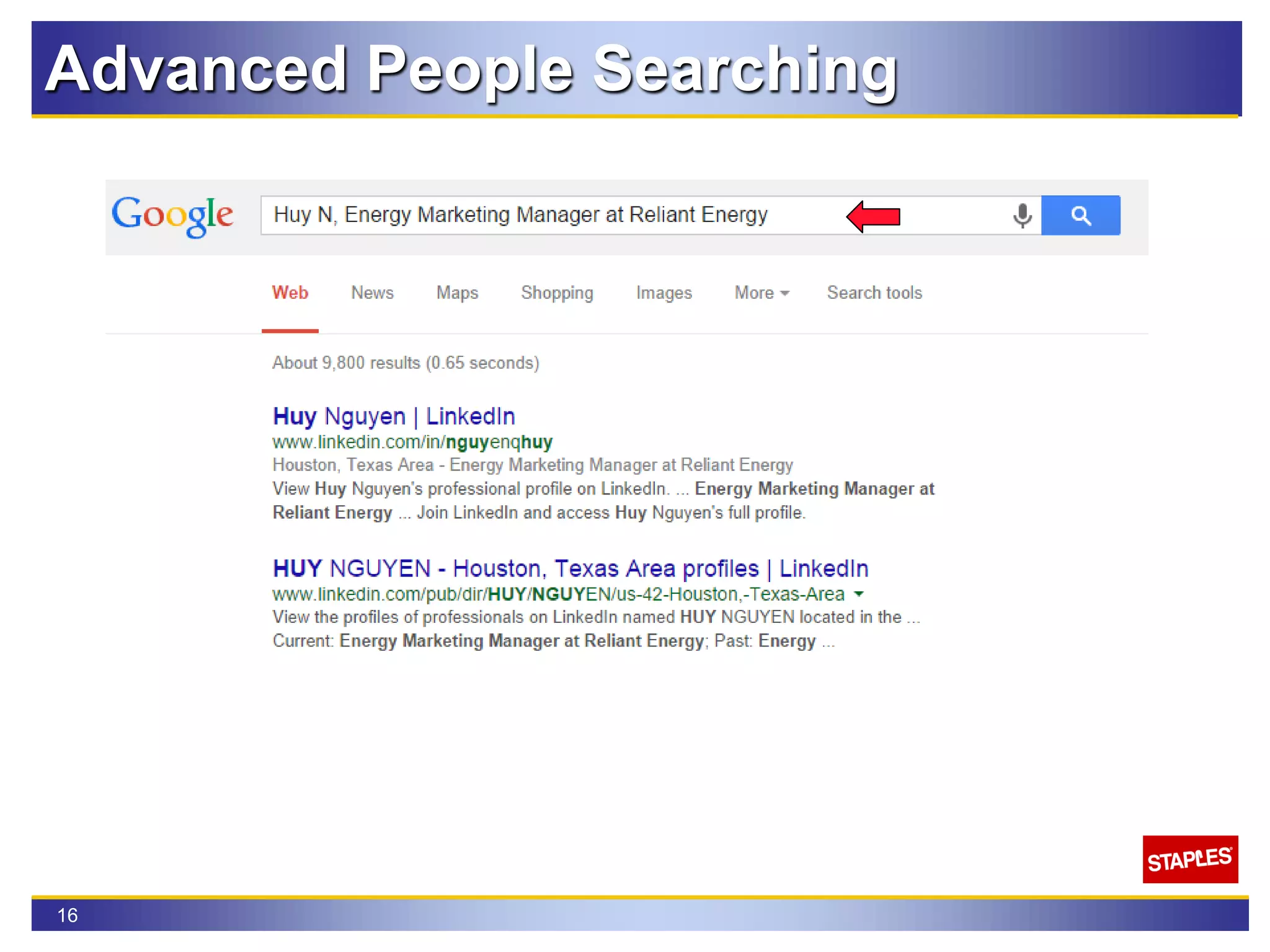 16
Advanced People Searching
 