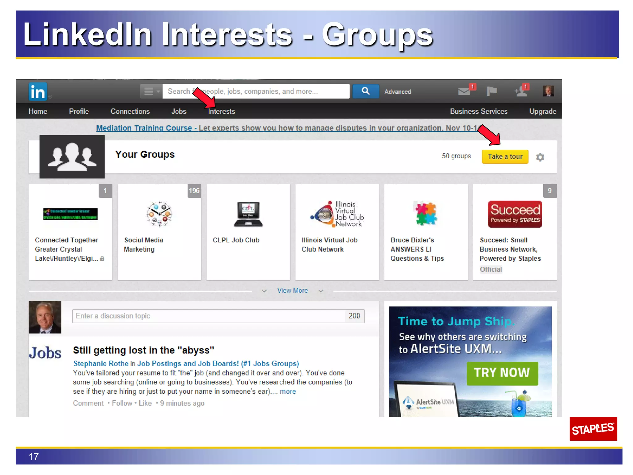 17
LinkedIn Interests - Groups
 
