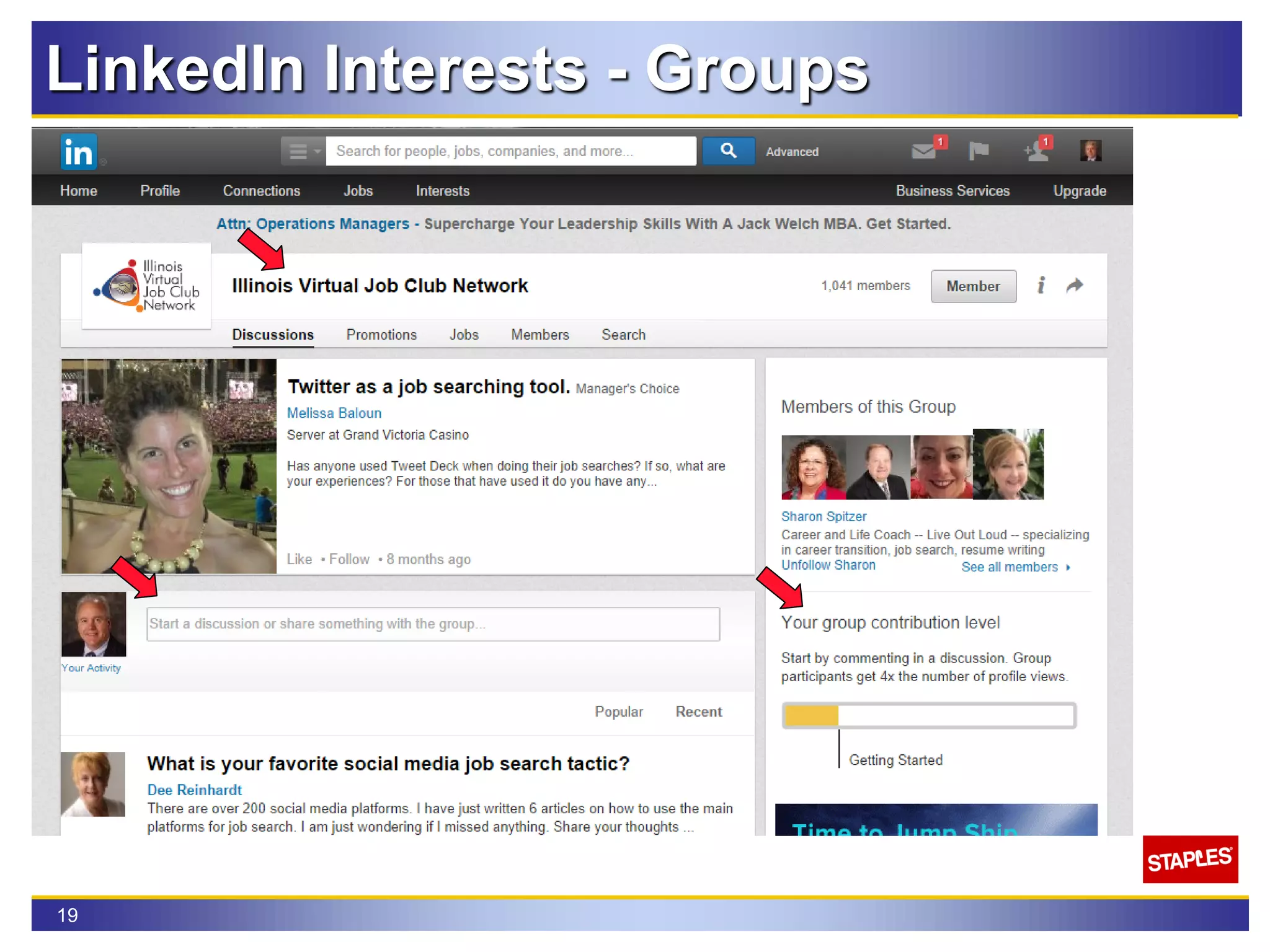 19
LinkedIn Interests - Groups
 