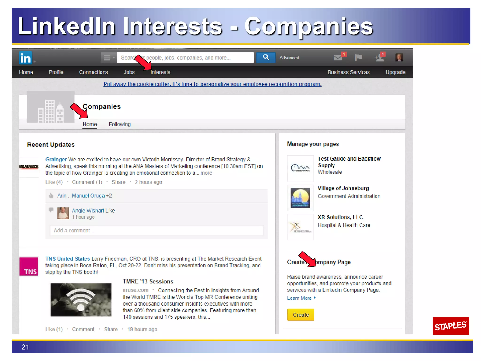 21
LinkedIn Interests - Companies
 