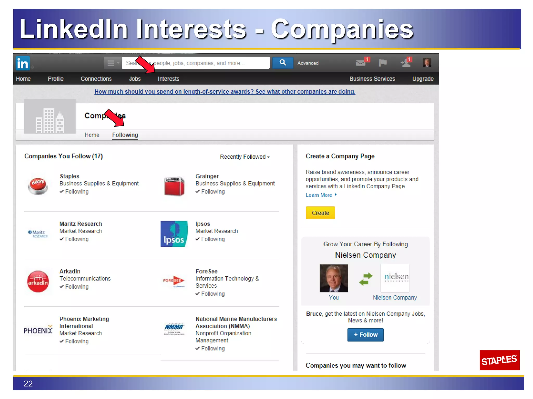 22
LinkedIn Interests - Companies
 