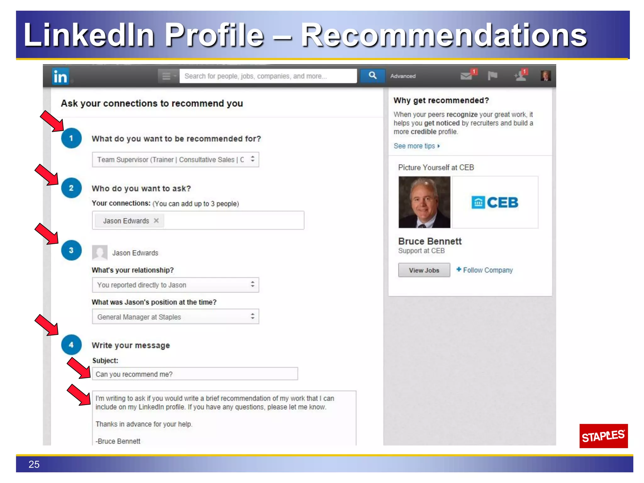25
LinkedIn Profile – Recommendations
 
