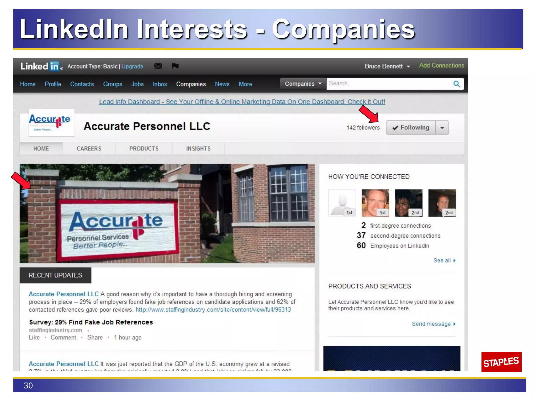30
LinkedIn Interests - Companies
 