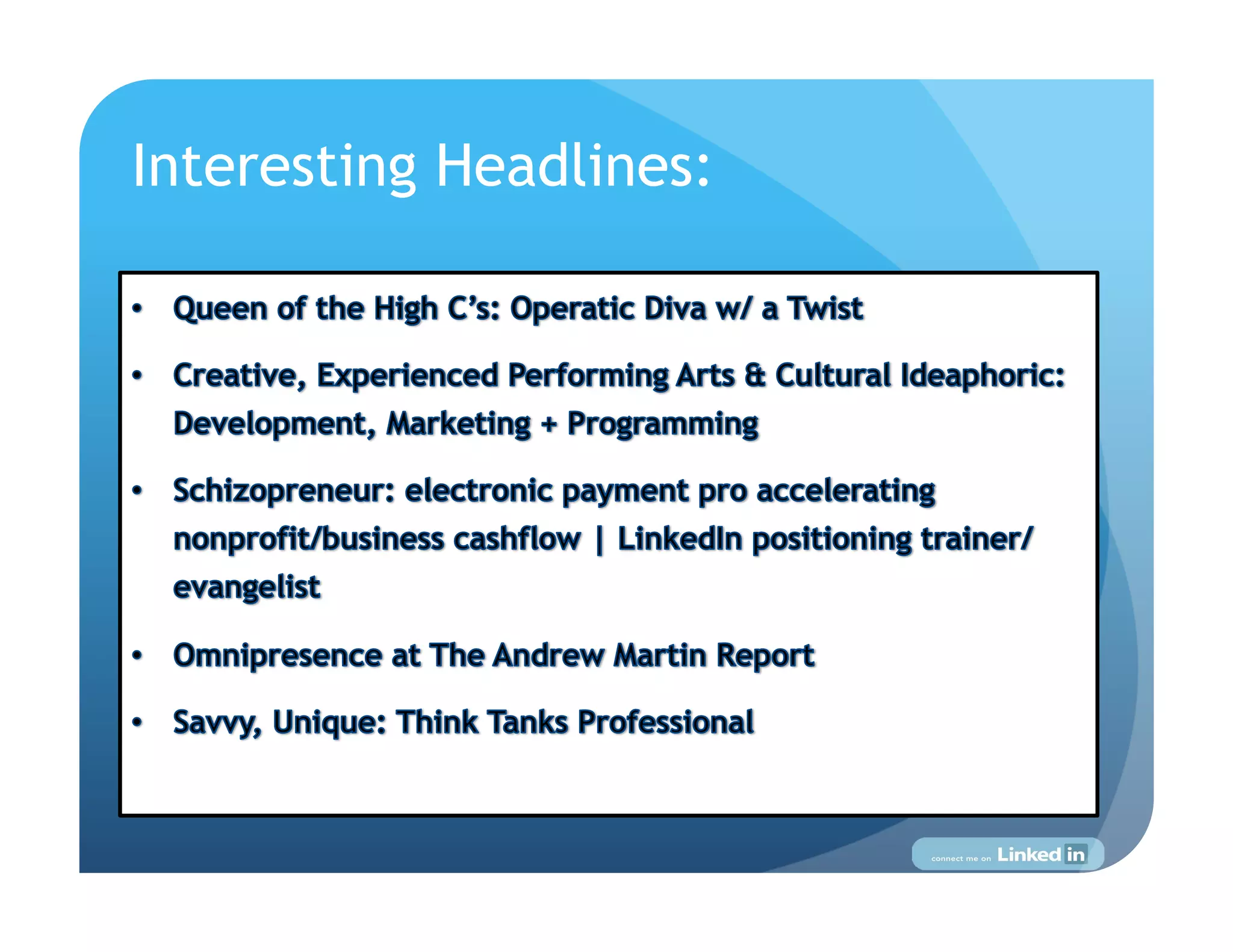 Interesting Headlines:
 