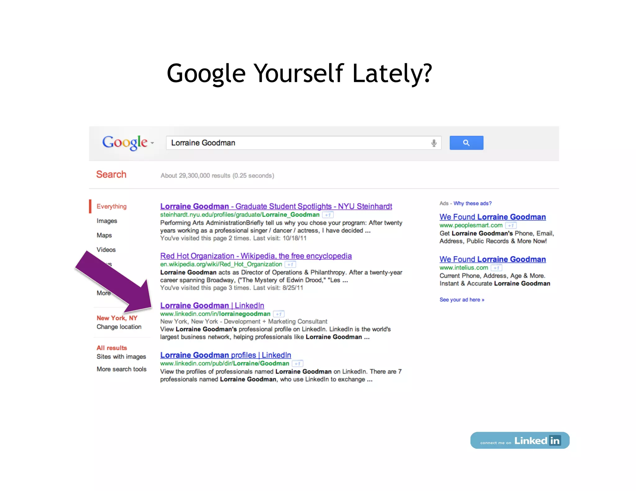 Google Yourself Lately?
 