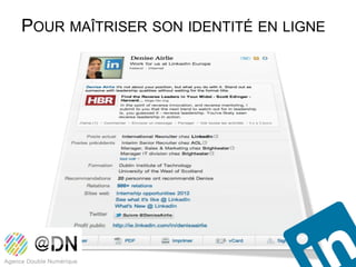 POUR MAÎTRISER SON IDENTITÉ EN LIGNE
 