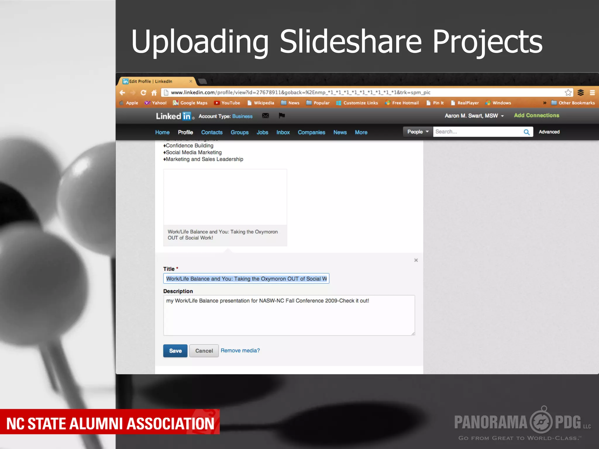 Uploading Slideshare Projects
 