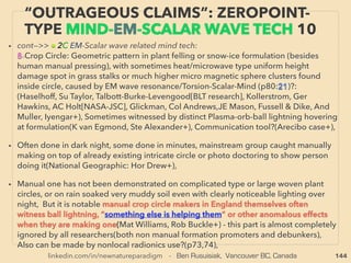 linkedin.com/in/newnatureparadigm - Ben Rusuisiak, Vancouver BC, Canada 144
• Rare cases of prominent politicians, scientists, personnel, magicians vow to
testify for validity of invention(Tesla, Moray, Trombly[UN delegates], Newman,
Gray, Br DePalma, T G Allen, H Coler, Ran Mills, Tewari+)
• Actual criminal case seems more likely with no tech details/independent
auditing, no inventor face, photo/name/address/video interview is publicized:
• a- Fake web sales, b-Valid inventor stretching claims / $mismanagement,
c-“Grass roots” or fake invention to discredit/divert free energy
movement(ignored by usual tech invention replicators),
d-High proﬁle group in “free energy” community collect$ to purchase/
develop new tech yet keep postponing/shelving it
• Yet small # of emerging high proﬁle groups seem to function coherently not
only for “tech disclosure” but for whole geo-econo-social open system
movement with little inﬂuence by Western mainstream(eg Thrive movement+)
WORLD TREND; WHEN INVENTOR
STARTS ESTABLISHING NEW TECH.. 6
 