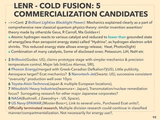 linkedin.com/in/newnatureparadigm - Ben Rusuisiak, Vancouver BC, Canada 92
NEW PERSPECTIVE - “LOWEST COST” ENERGY
FROM VAST BIOMASS -19, GAS TO LIQUID
• -->> cont; •3 MAINLY NONWOOD WASTE:
✔ 3f Gasiﬁcation: "Value added" combustion:、
ii-Sub-SuperCritical Water gasiﬁcation(SCW) : done quietly since early 1980s in
Japan✔(Mitsubishi Kakoki, Mitsubishi Nagasaki Machinery)(US operators seem to have
gone underground at that time), or recent participation✔(Hydromethan, Gensos nl, Osaka
Gas+): SCW can be more easily turned to liquid fuels, directly, or by reforming. Also a few
of ✔marked companies in biomass section of this presentation seem to offer some form of
Hydrothermal combustion of coal while Chinese state companies' in-house system seem to
be leading by combining Coal Water Slurry element(p31,32). On the other hand, across
the board water tech advanced Russia is blocking many innovative academics' much more
disruptive hydrodynamic cavitation related advanced SCW tech, almost no native Russian
commercialization offered? 、
iii-Complete thermal oxidation: of all organic waste with no emission ie no chimney
needed(Zeros inc/Ste Clark), microplasma link(p95)
• ✔3g Gasiﬁcation+Reforming/Catalytic conversion to Liquid fuel(GTL: Gas to Liquid),
Methane to gasoline etc: Close relation or often same tech as wood/Coal to liquid fuel:
Succeeding commercialization on & off since 1940s(Germany, Japan+), then extensively in
1960s-90s South Africa: at one time almost all gasoline was made from coal via Fischer–
Tropsch(F-T) process(Sasol+), More recent entry(Accelergy, Fluor, Thyssenkrupp Industrial
Solutions+), Also mini scale operation from 1970s in west with same/similar process for
coal liquefaction or methane to gasoline type process(Shell, Exxon Mobile+): ->> continue
 