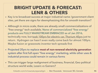 95
• -->> cont; •3 MAINLY NONWOOD WASTE:
✔3h Less Conventional Gasiﬁcation/Liquefaction: 、
iii-MicroPlasma: Related to a string of highly economically disruptive effects(Torsion
ﬁeld)(see p173-8), and Ofﬁcial Western research in dealing with organic material by this
tech is avoided, Effects generated by:
● Rotating Magnetic Field( Экология ECOUOM+), linked to Motional Electric Field
possibly with gravity and ambient electricity generator effect(p267 j)
● Rotating Electrode(НАУЧНО — ПРОИЗВОДСТВЕННЫЙ ЦЕНТР «ПЛАЗЕР»+),
● Self running alternating magnetic field oxygen treating PyroMagnetic Furnace waste-
to-energy decomposer(ZeroMozJapan, T.H. ELEMA ENG. CO, Jimdoシンエイメタルテック+
Gasification is quite effective but that part is not commercialized, Minor heat utilization
from trash "incineration". Some PyroMagnetic Furnace is completely self running & no
exhaust/chimney with no outside power needed, & pseudoscientized but has useful
effects like radiation remediation(p251,252) or torsion field(p153-185), decomposes
dioxin even process generates only 300-400°C heat: full of "politically incorrect
scientific effects" to be avoided by academics.、
Currently commercialized focus is for mostly fertilizer generation, complete organic
trash decomposition down to magnetized ash with almost no exhaust fume(indoor use
ok). Ash has uncommon bioenhancing effects. This microplasma effect for non-organic
matter(metal) is more widely used(Bmax+) but overall still ignored tech.
NEW PERSPECTIVE - “LOWEST COST” ENERGY
FROM VAST BIOMASS -22, MICRO PLASMA
 