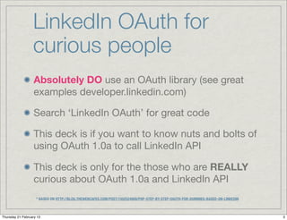 Linkedin OAuth for curious people