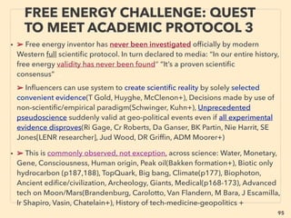 95
• -->> cont; •3 MAINLY NONWOOD WASTE:
✔3h Less Conventional Gasiﬁcation/Liquefaction: 、
iii-MicroPlasma: Related to a string of highly economically disruptive effects(Torsion
ﬁeld)(see p173-8), and Ofﬁcial Western research in dealing with organic material by this
tech is avoided, Effects generated by:
● Rotating Magnetic Field( Экология ECOUOM+), linked to Motional Electric Field
possibly with gravity and ambient electricity generator effect(p267 j)
● Rotating Electrode(НАУЧНО — ПРОИЗВОДСТВЕННЫЙ ЦЕНТР «ПЛАЗЕР»+),
● Self running alternating magnetic field oxygen treating PyroMagnetic Furnace waste-
to-energy decomposer(ZeroMozJapan, T.H. ELEMA ENG. CO, Jimdoシンエイメタルテック+
Gasification is quite effective but that part is not commercialized, Minor heat utilization
from trash "incineration". Some PyroMagnetic Furnace is completely self running & no
exhaust/chimney with no outside power needed, & pseudoscientized but has useful
effects like radiation remediation(p251,252) or torsion field(p153-185), decomposes
dioxin even process generates only 300-400°C heat: full of "politically incorrect
scientific effects" to be avoided by academics.、
Currently commercialized focus is for mostly fertilizer generation, complete organic
trash decomposition down to magnetized ash with almost no exhaust fume(indoor use
ok). Ash has uncommon bioenhancing effects. This microplasma effect for non-organic
matter(metal) is more widely used(Bmax+) but overall still ignored tech.
NEW PERSPECTIVE - “LOWEST COST” ENERGY
FROM VAST BIOMASS -22, MICRO PLASMA
 