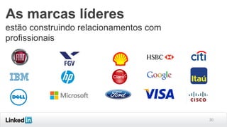30
As marcas líderes
estão construindo relacionamentos com
profissionais
 