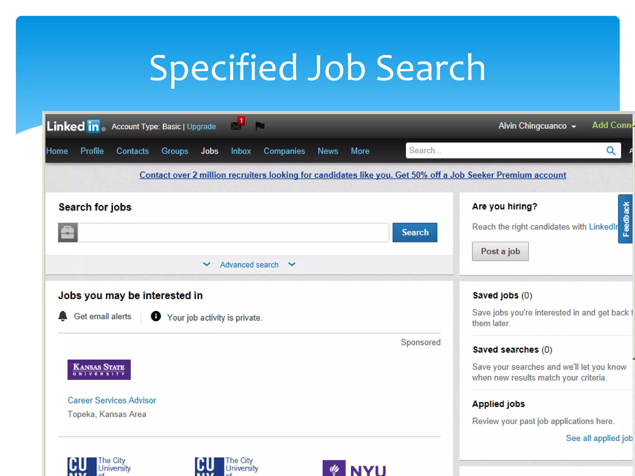 Specified Job Search
 