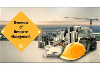 Overview
of
Resource
Management
 