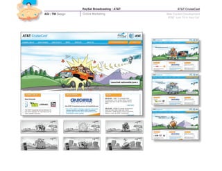 RaySat Broadcasting / AT&T           AT&T CruiseCast
AGI / TM Design   Online Marketing             Web Content Development
                                                AT&T ‘Live TV in Your Car’
 