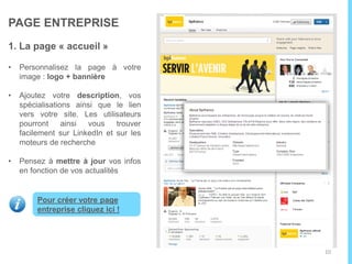 VOTRE PAGE ENTREPRISE SUR LINKEDIN
 