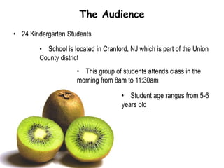 The Audience24 Kindergarten Students    School is located in Cranford, NJ which is part of the Union County district