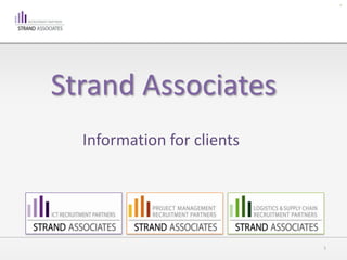 Strand Associates Information for clients  1 
