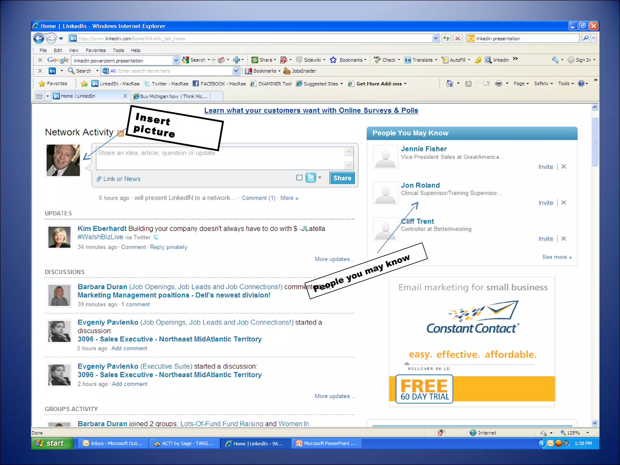 Insert picture People you may know 