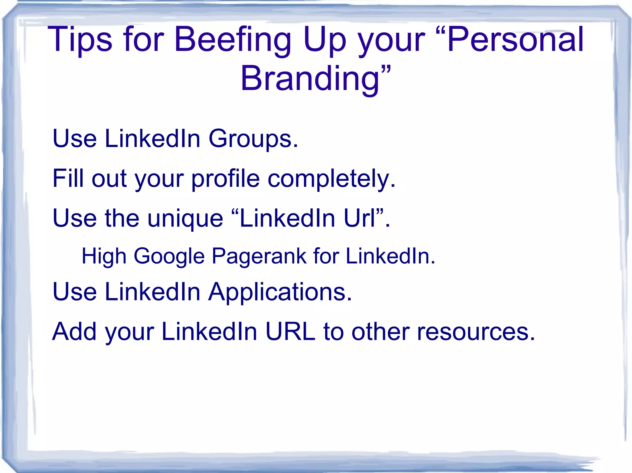 Linkedin Presentation