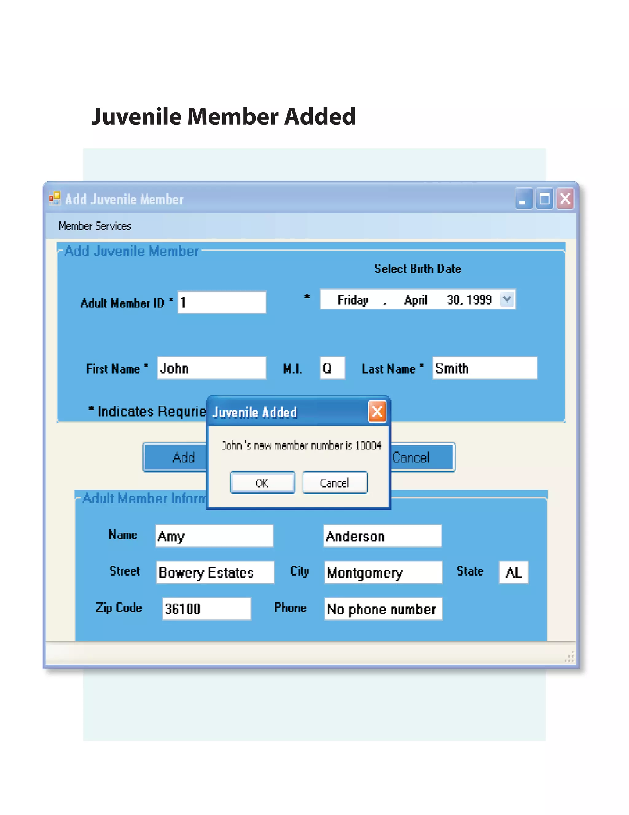 Juvenile Member Added
 