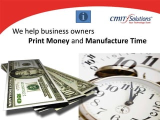We help business owners  Print Money and Manufacture Time 