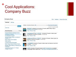 Researching and Prepping for InterviewsPeople who will be meeting: facts about education/work experience, interests, personal connectionsCompany you’ll be interviewing with:  information, current news, industry knowledge Insider information